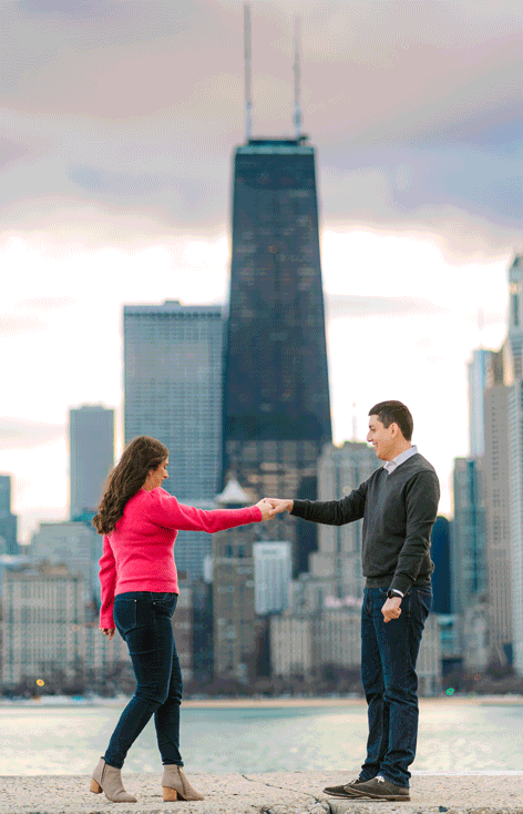 Chicago Engagement Session GIF of couple