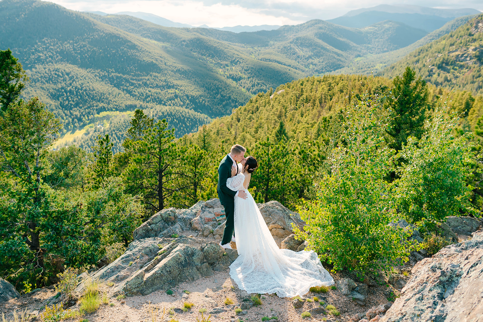 bride and groom formals in the mountains of Colorado