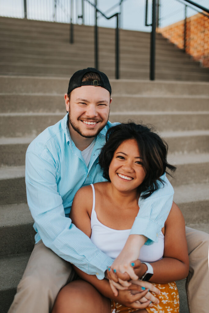 couples photos at purdue university campus in indiana